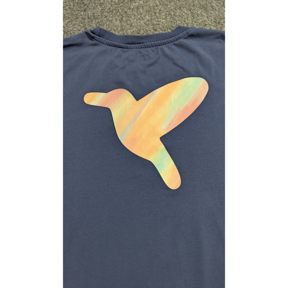 Birddogs Shirt Men's Medium Blue Casual‎ Gradient Graphic Stretch Coastal Pastel